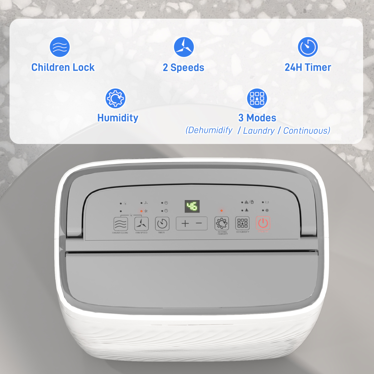 HOMCOM 16L Dehumidifier with 5.5L Tank, Filter, Auto Defrost & Timer