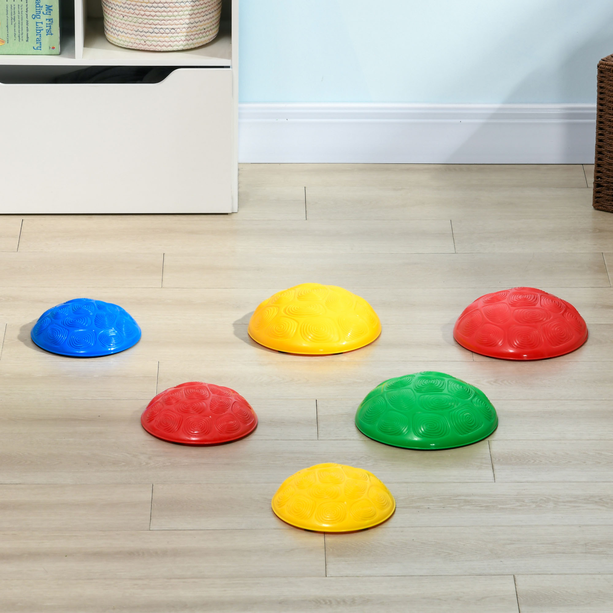ZONEKIZ 6-Piece Balance Stepping Stones with Non-Slip Mats, Ages 3-8