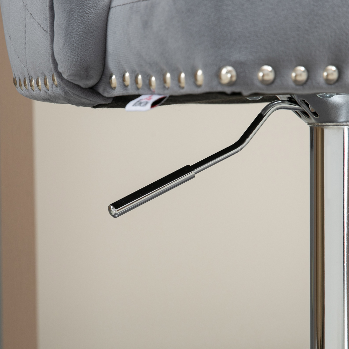 HOMCOM Set of 2 Adjustable Swivel Bar Stools with Backrest, Grey