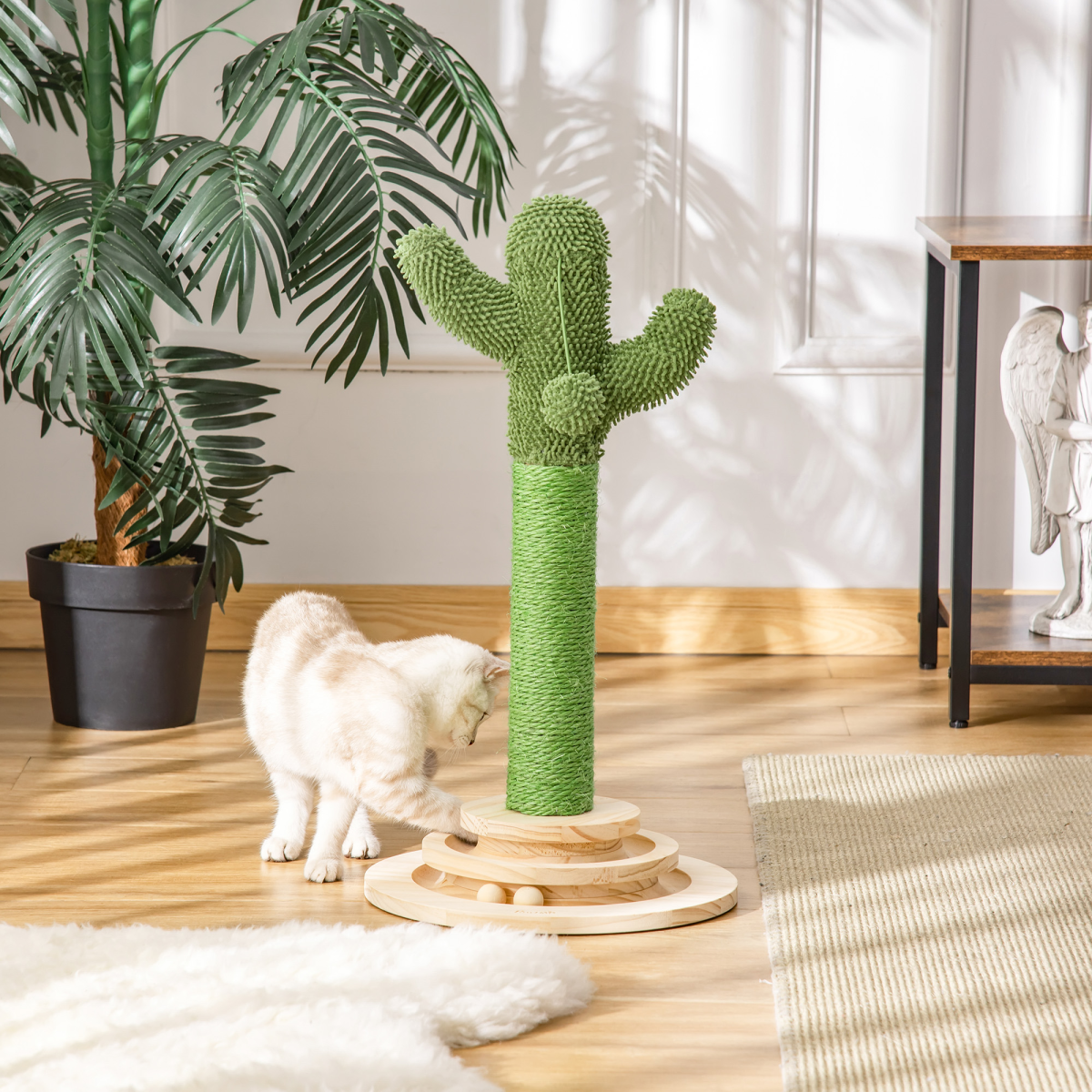 Cactus Cat Tree with Sisal Scratching Post & Hanging Ball