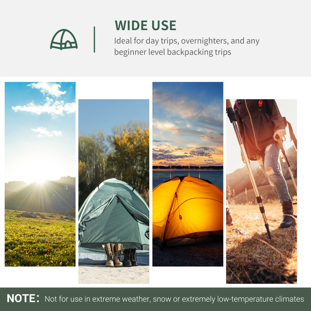 2-Person Dome Camping Tent with Storage Pocket