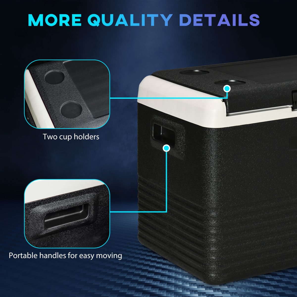 40L Portable Car Refrigerator and Freezer with LED Panel, 12V/24V DC and 110/240V AC, -20°C, for Camping and Driving