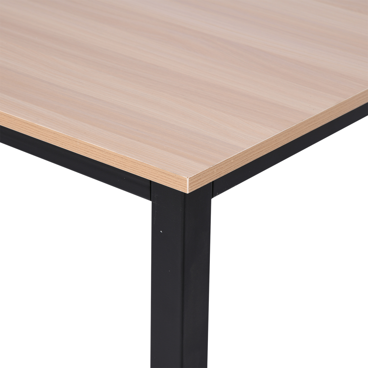 HOMCOM Computer Desk with Black Metal Frame, MDF Top, 120W x 60D x 76Hcm, Oak Grain Tone