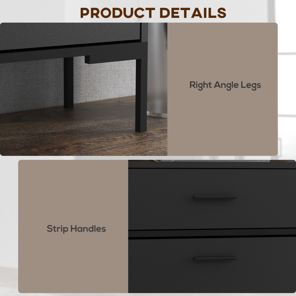 HOMCOM Slim Shoe Storage Cabinet with 2 Flip Drawers, Black