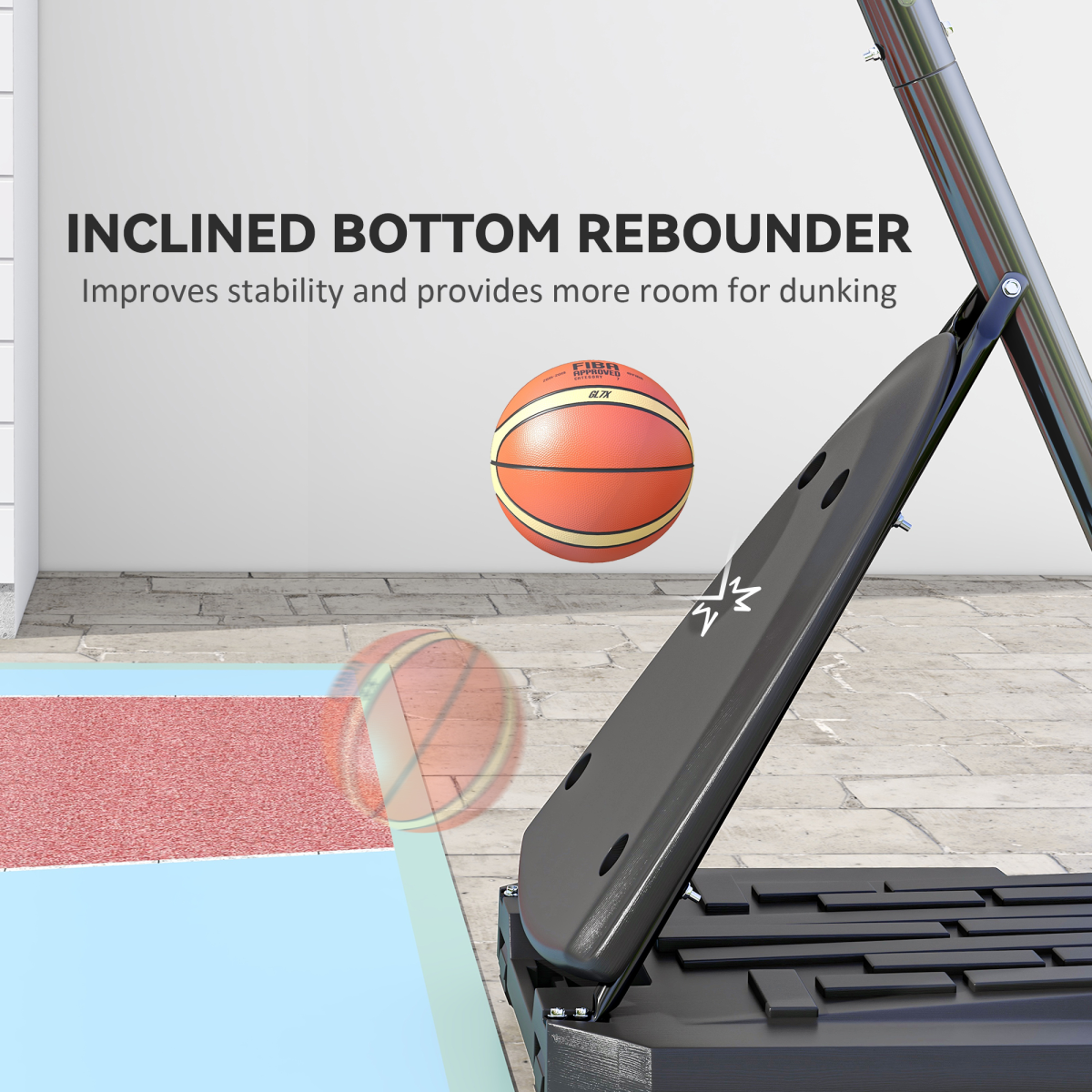 SPORTNOW Adjustable Basketball Hoop with Fillable Base, 2.4-2.9m
