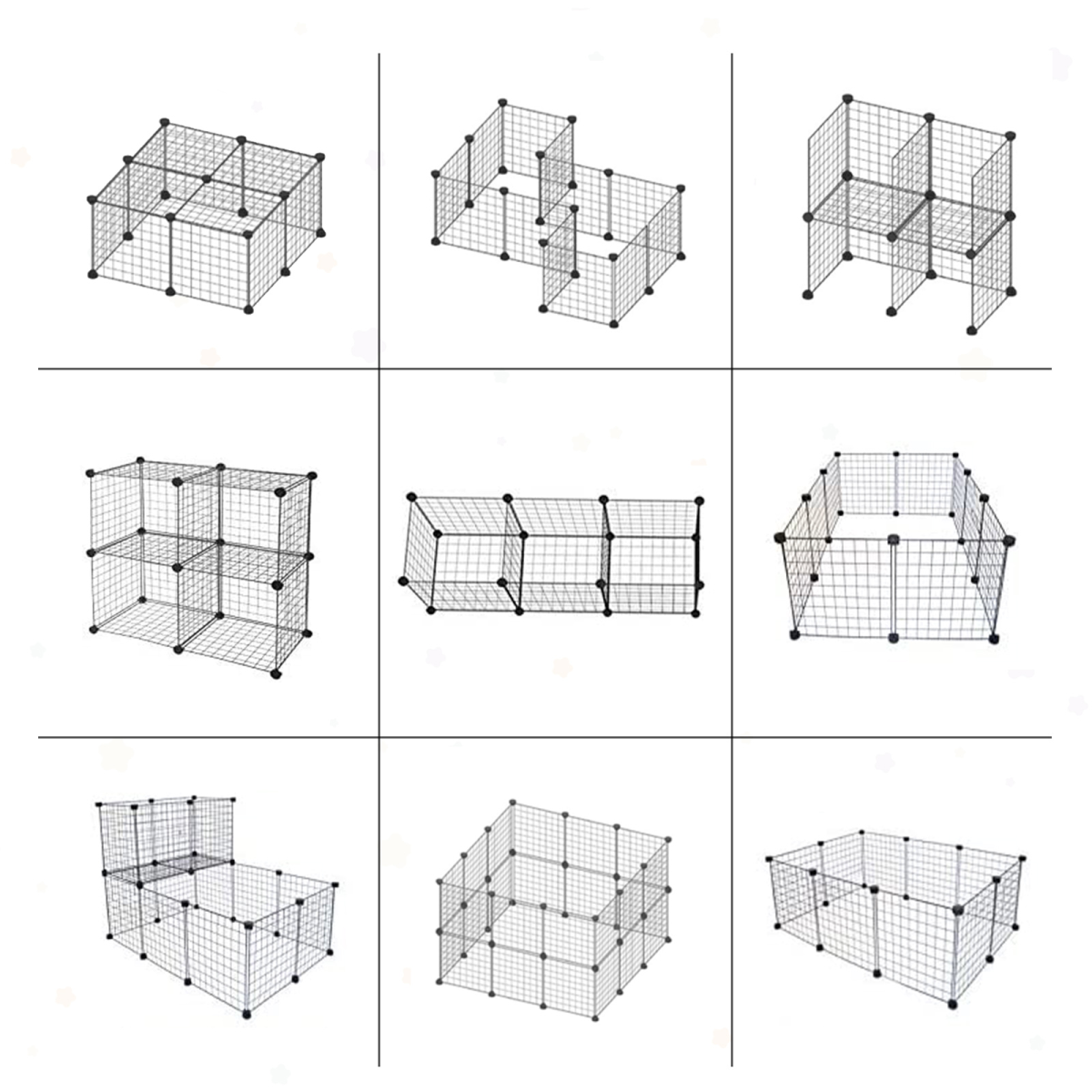 PawHut DIY Small Animal Playpen Cage with 39 Panels, 3 Doors and 2 Ramps, Customizable for Rabbits and Chinchillas