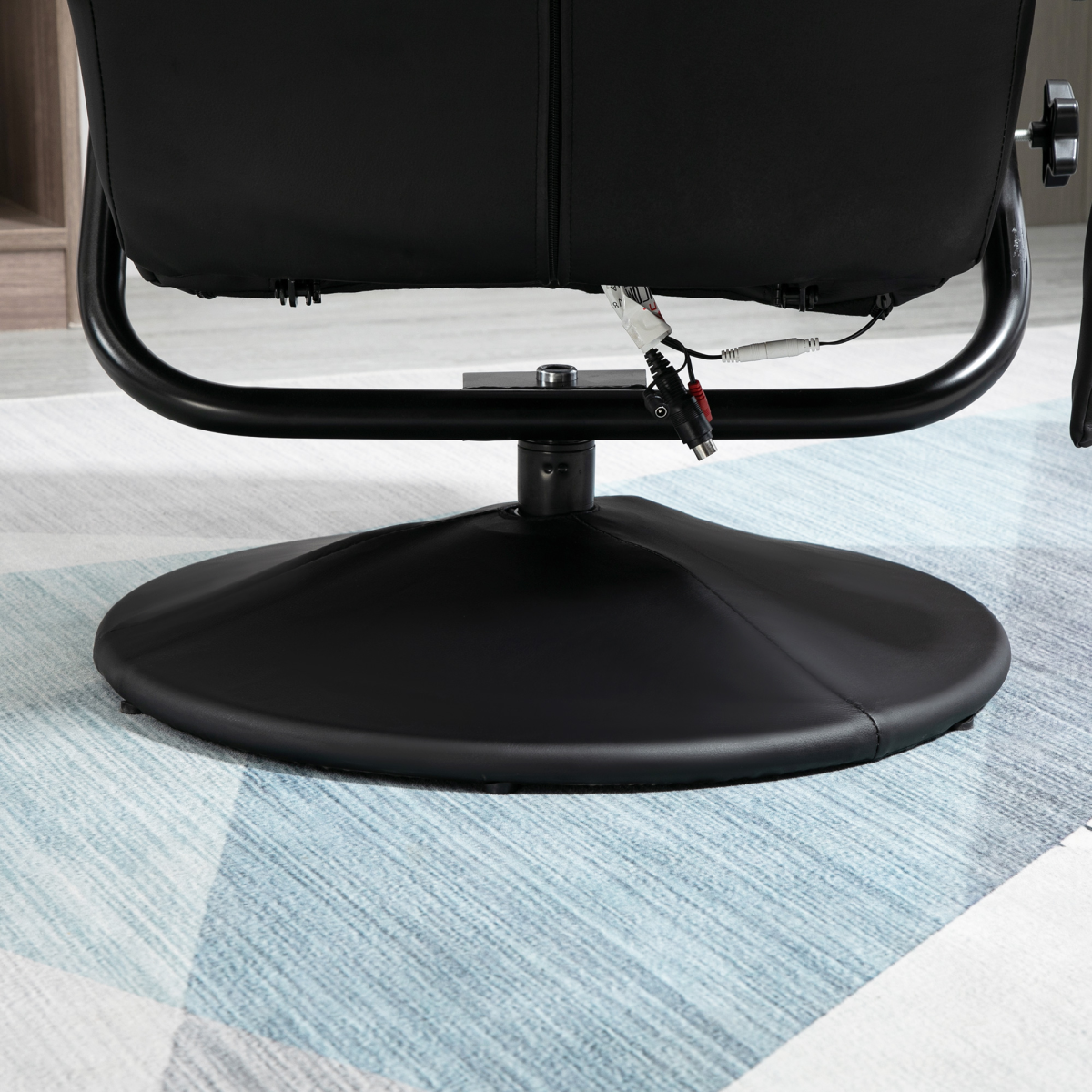 Black Massage Recliner Chair with Ottoman and 10-Point Vibration