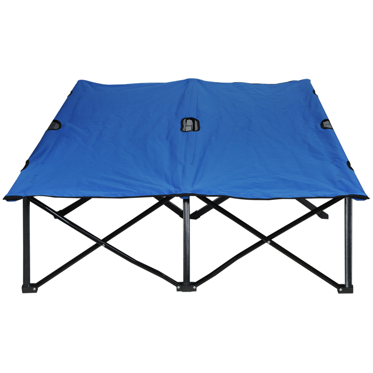 Double Folding Camping Cot, Portable Sunbed with Carry Bag, Blue