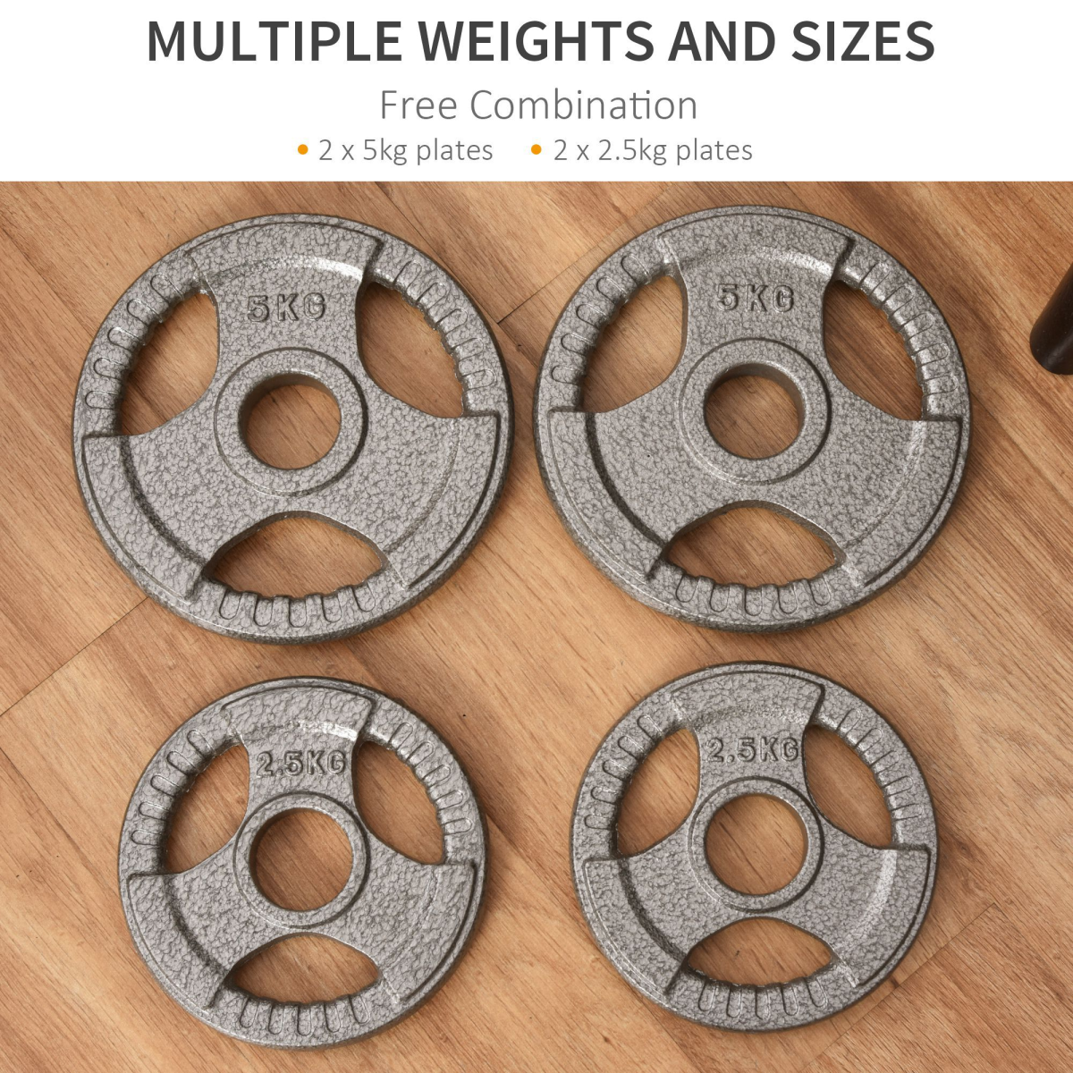 2" Olympic Weight Plates Set, 15kg Total (2 x 5kg, 2 x 2.5kg)
