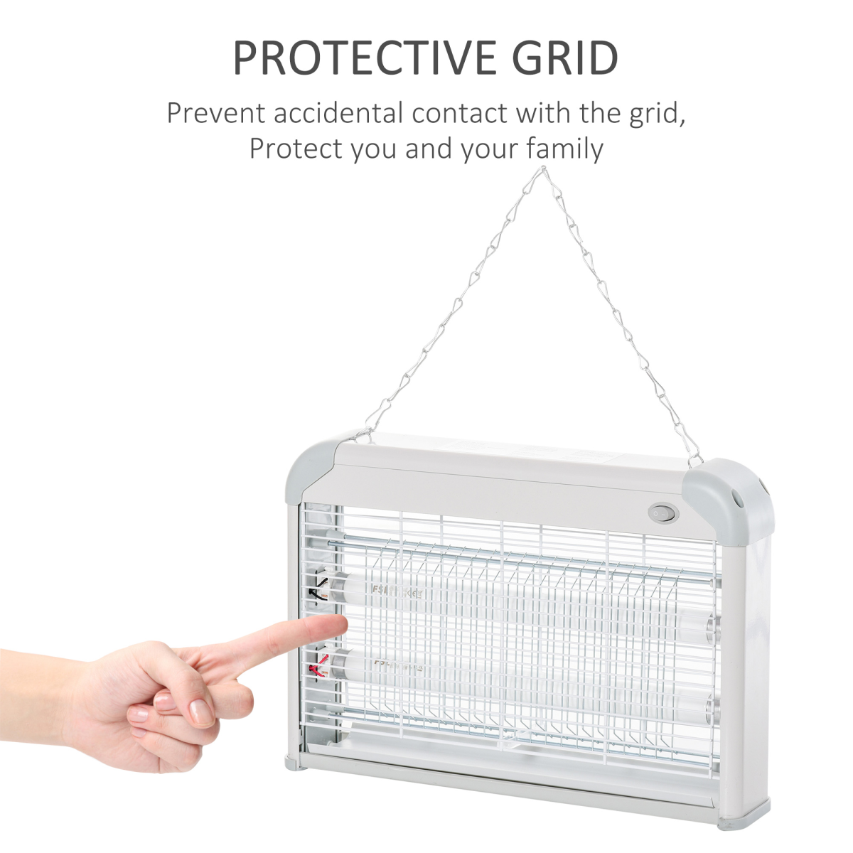 Outsunny LED Wall-Mounted Portable Mosquito Killer Lamp, 20W, 60? Coverage