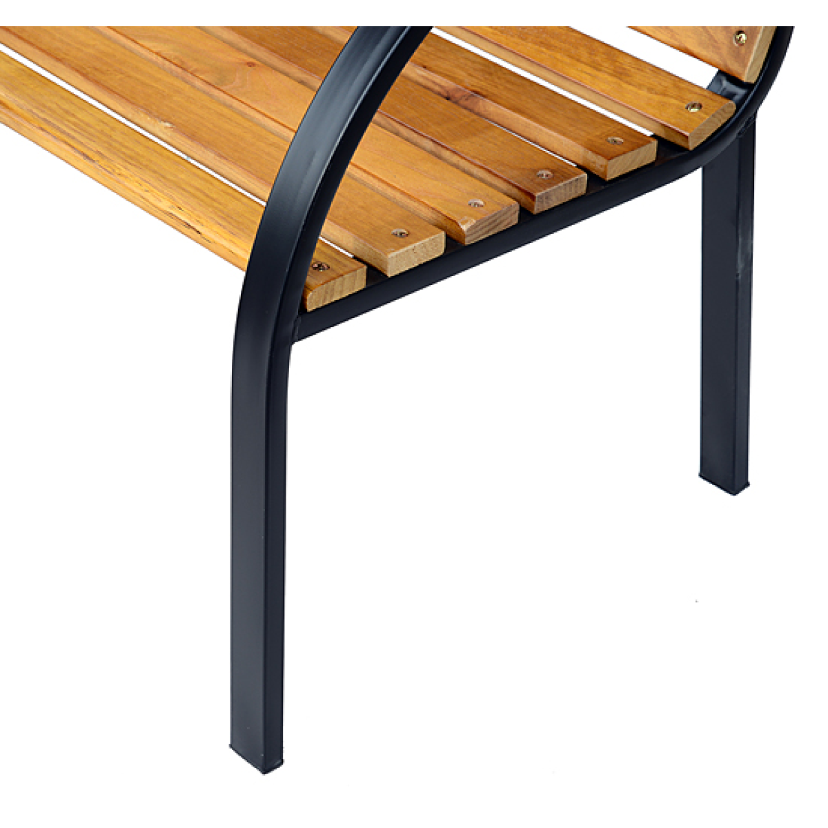 Outsunny Garden Bench, 2-Seater Steel and Hardwood, 122 x 60 x 80 cm