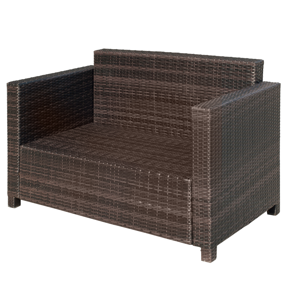 Outsunny Outdoor Double Armchair for Two, PE Rattan, Cushions