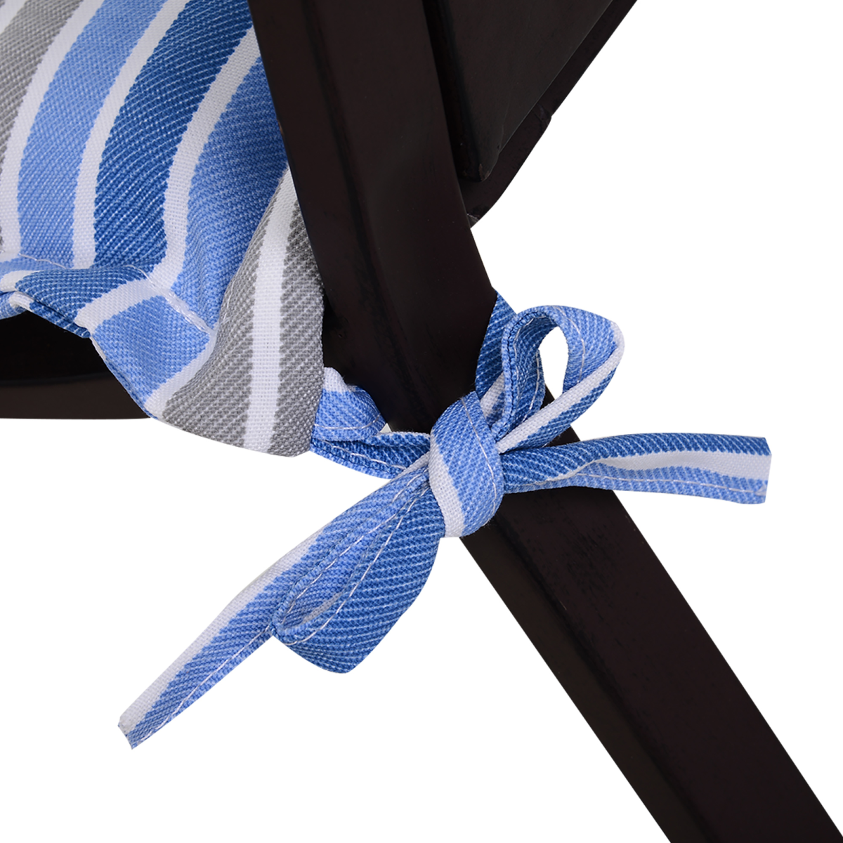 2-Piece Blue Striped Double Seat Patio Bench Cushion Set