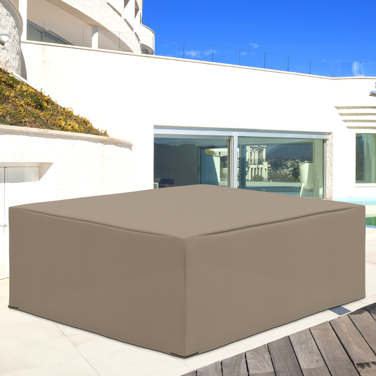 275 x 205cm Outdoor Furniture Cover, Water and UV Resistant, Beige, Suitable for Outsunny 01-0706