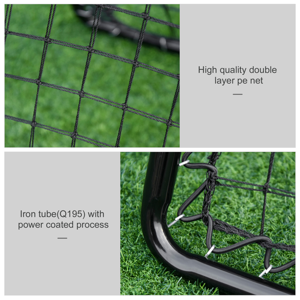 Adjustable Angle Rebound Training Net with Double Mesh, Portable