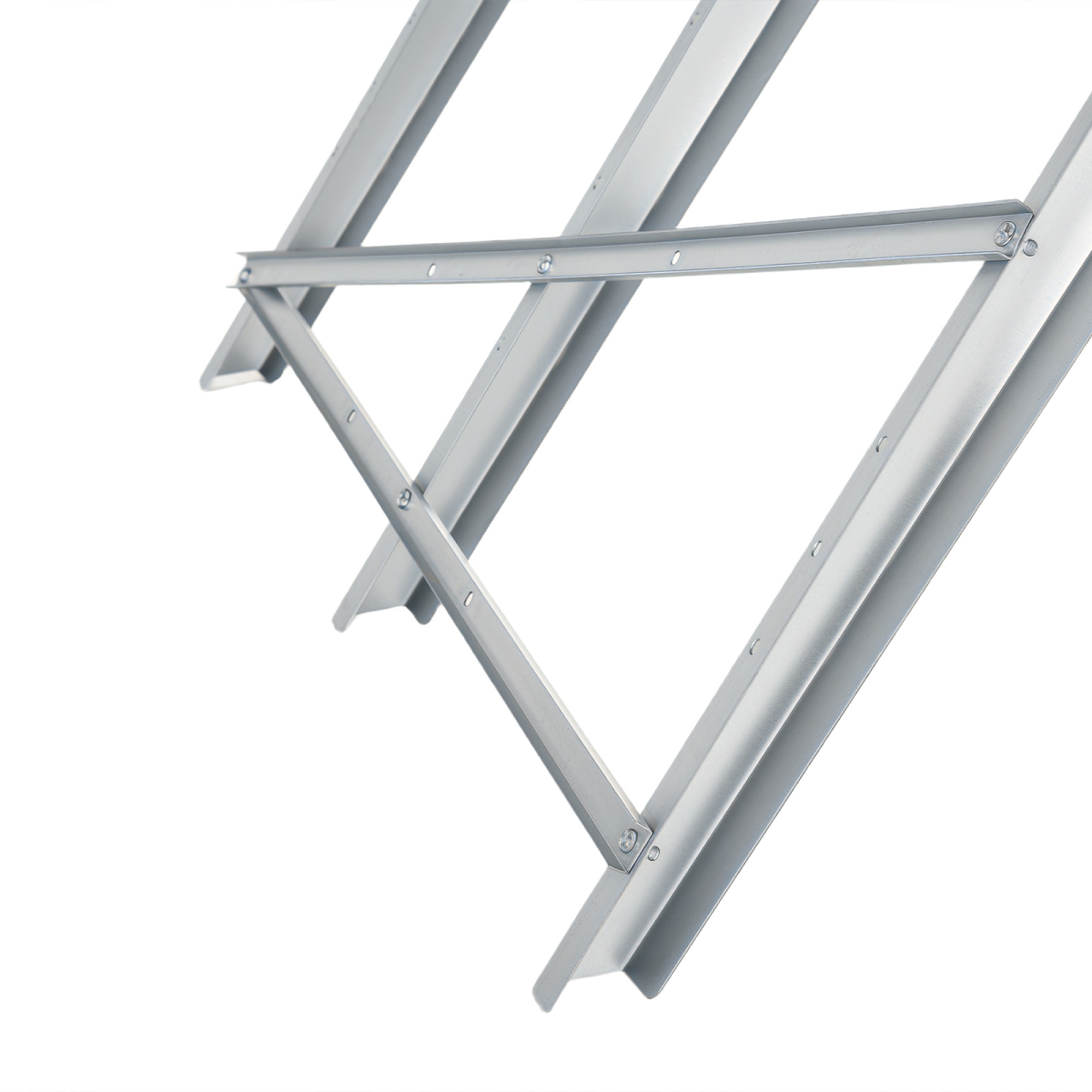 DURHAND Foldable Steel Saw Horse with Sawtooth Edges, Silver