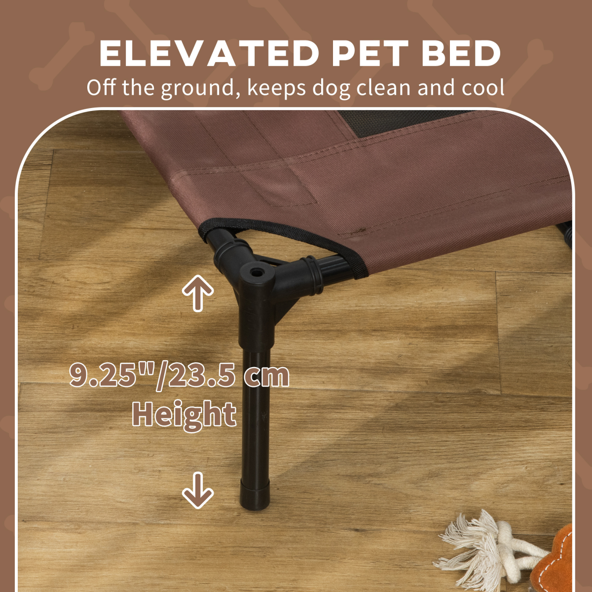 PawHut Elevated Dog Bed Cot with Removable Canopy, Outdoor Shelter