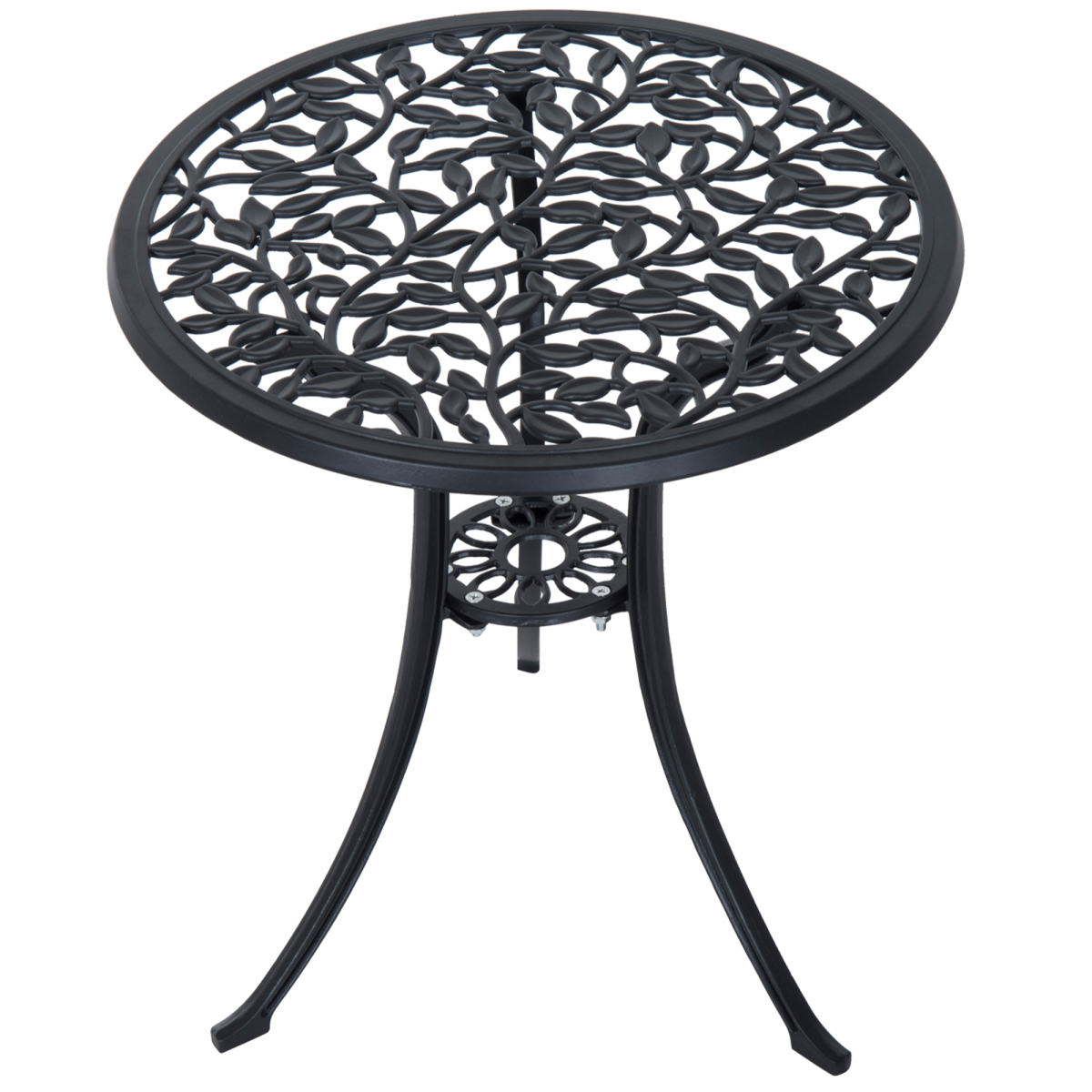 Outsunny 3 Piece Cast Aluminum Bistro Set, Black