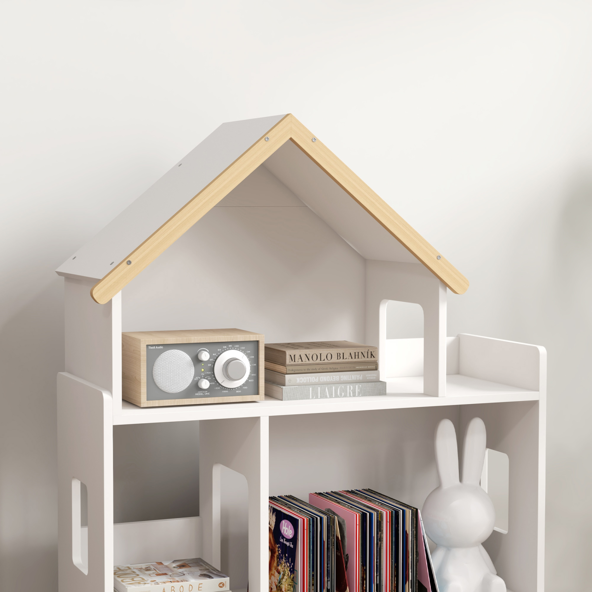 ZONEKIZ 3-Tier Toy Storage Shelf, 6 Cubby Organizer, White for Playroom & Bedroom