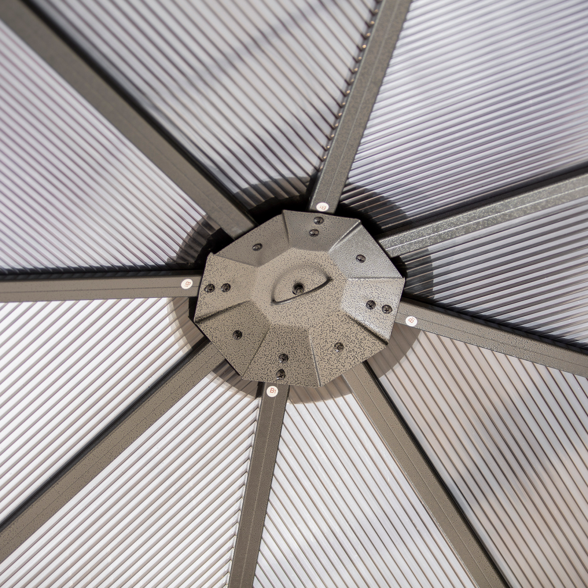 Outsunny 3 x 3m Hardtop Gazebo with Polycarbonate Roof & Curtains