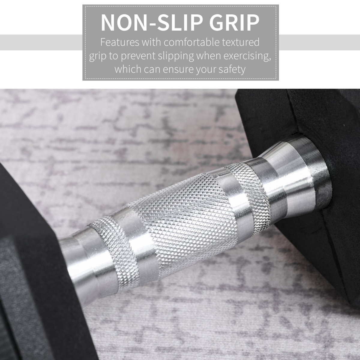 17.5kg Rubber Hex Single Dumbbell with Steel Core, Home Gym