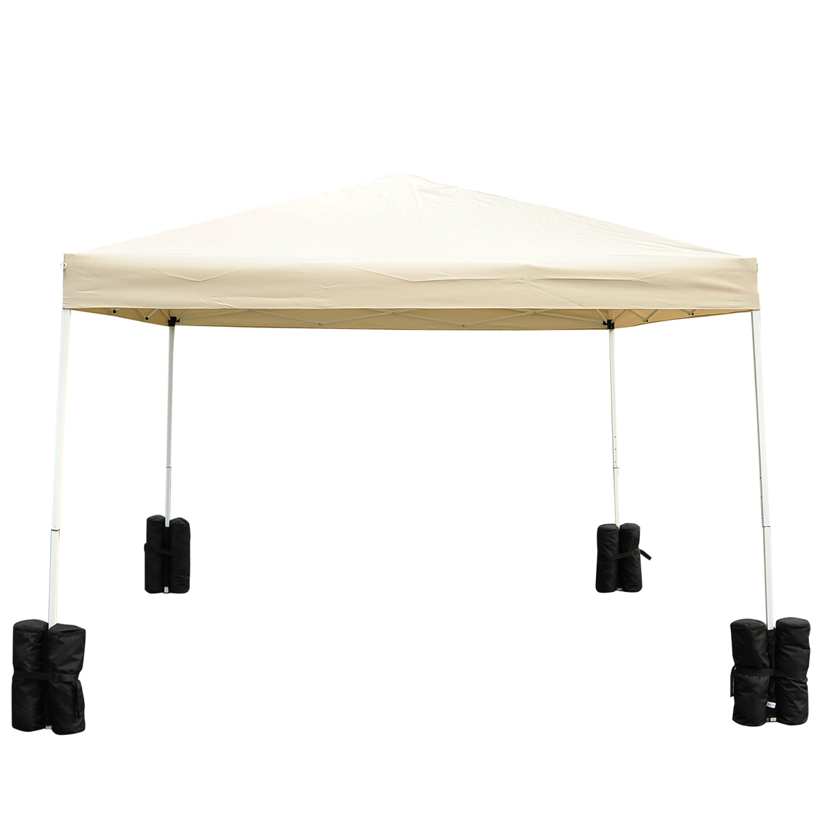 Outsunny 4-Piece Gazebo Sand Bag Weight Set, Black Nylon, for Gazebo Legs