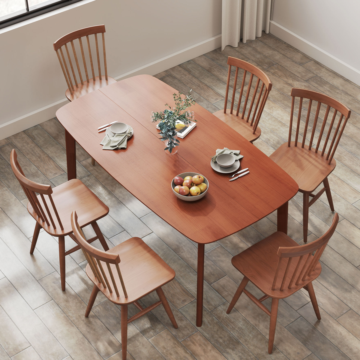 HOMCOM 150cm Rectangular Dining Table, Solid Wood Frame, Light Brown