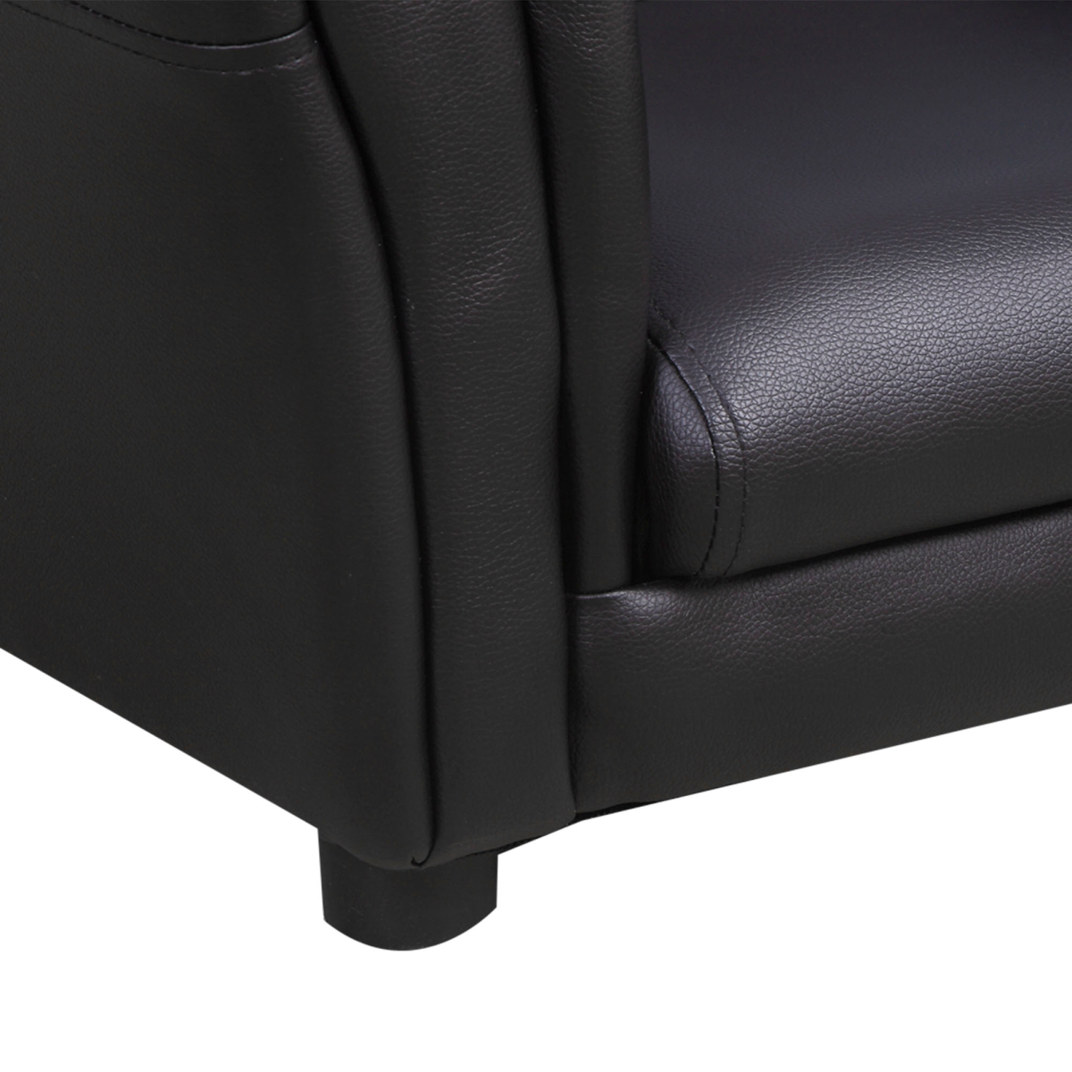 HOMCOM 2-Piece Kids Sofa Chair and Footstool Set, Black