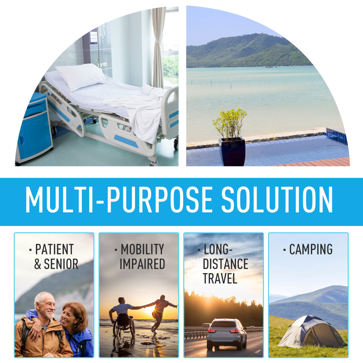 20L Portable Camping Toilet with 10L Fresh Water Tank, Piston Pump Flush, Detachable Holding Tank, for Caravan, Camping, Picnic and Fishing, Outsunny