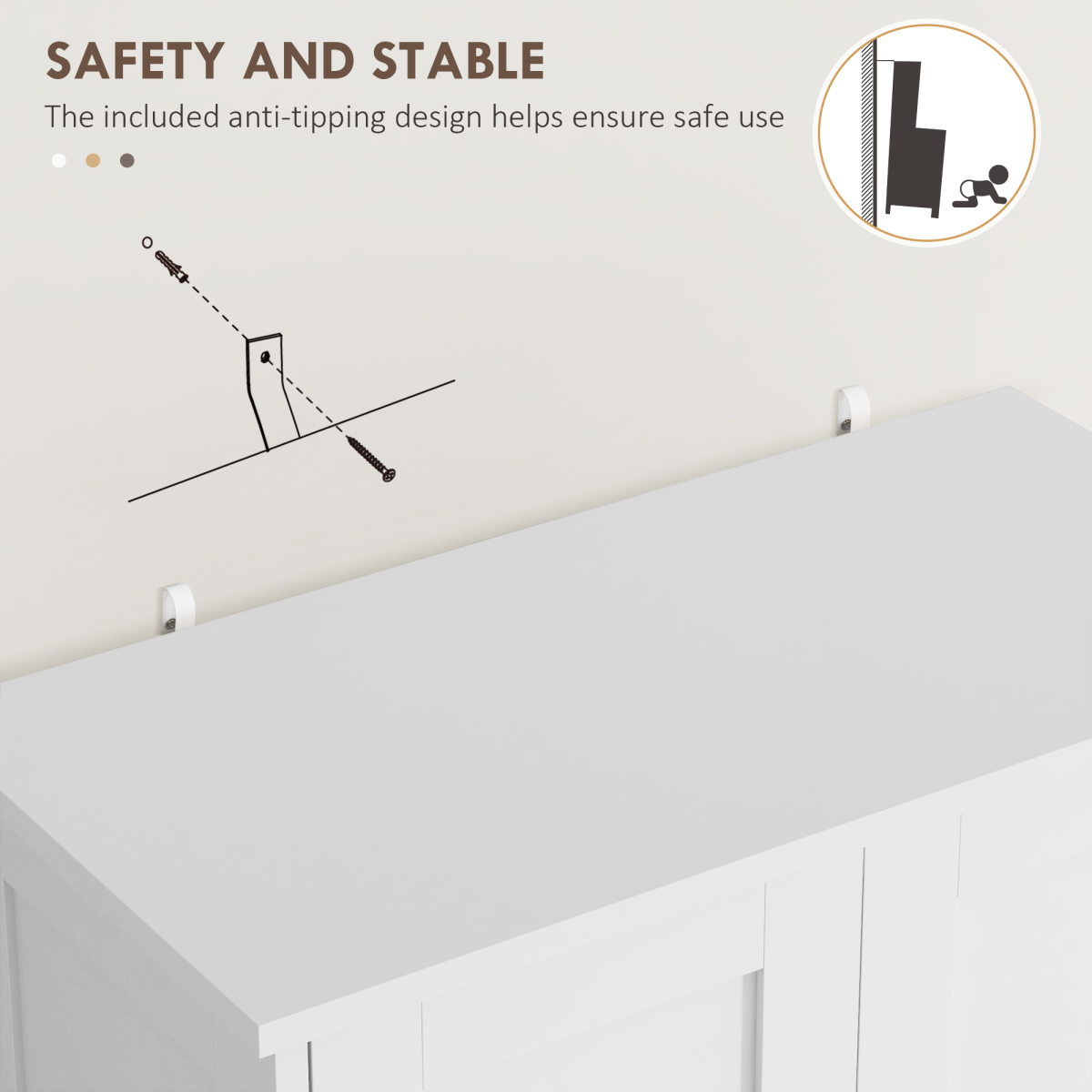 HOMCOM White Kitchen Storage Cabinet with Drawer & Adjustable Shelf