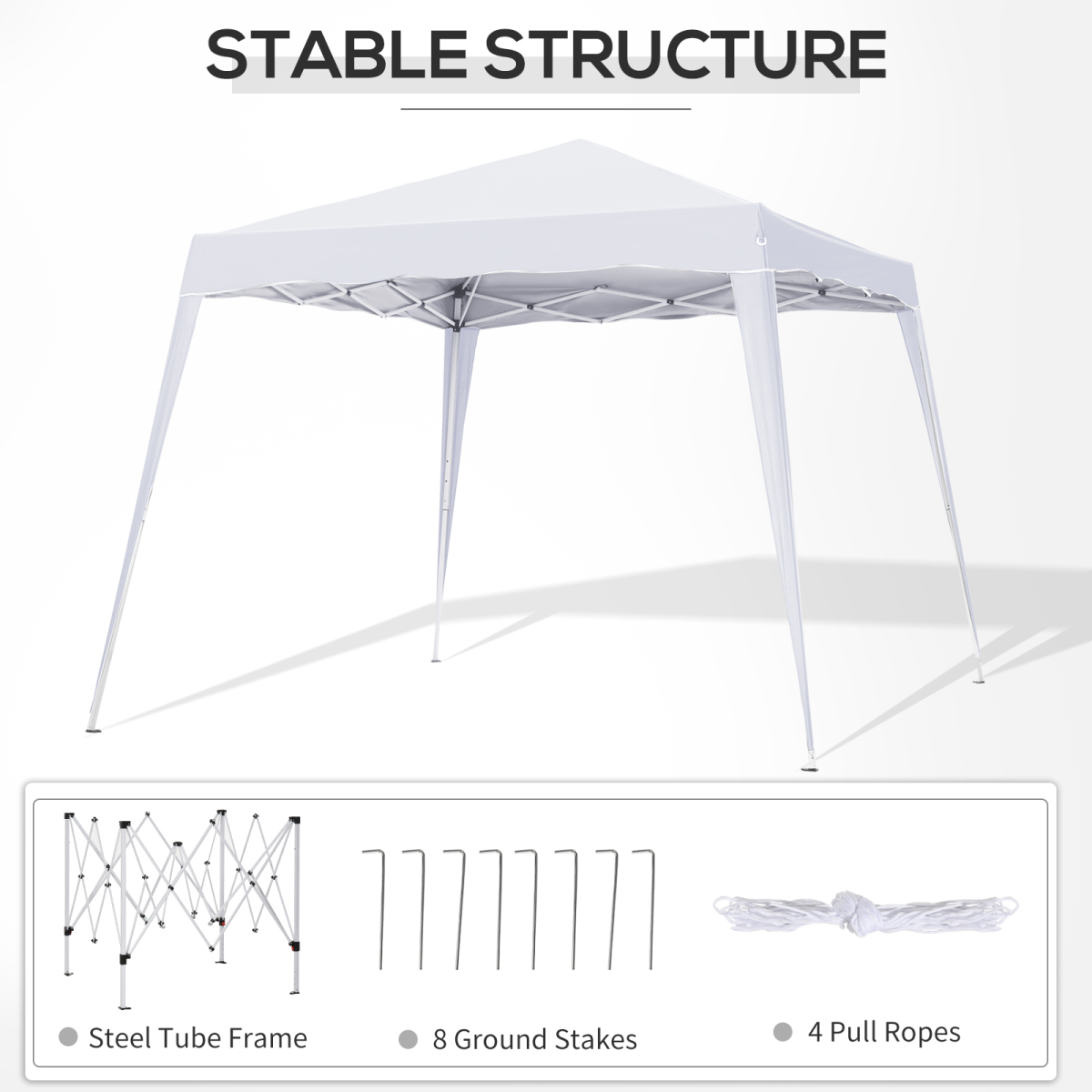 Outsunny Pop-Up Party Tent, 3 x 3 m, Water-Resistant, White