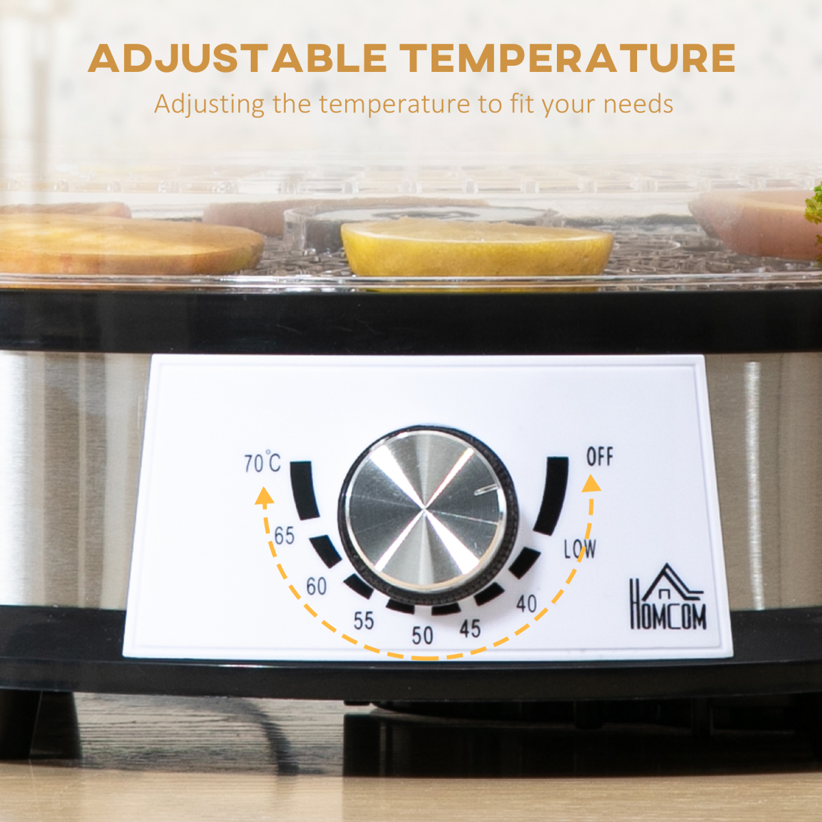 HOMCOM 5-Tier Food Dehydrator, 250W Stainless Steel Dryer