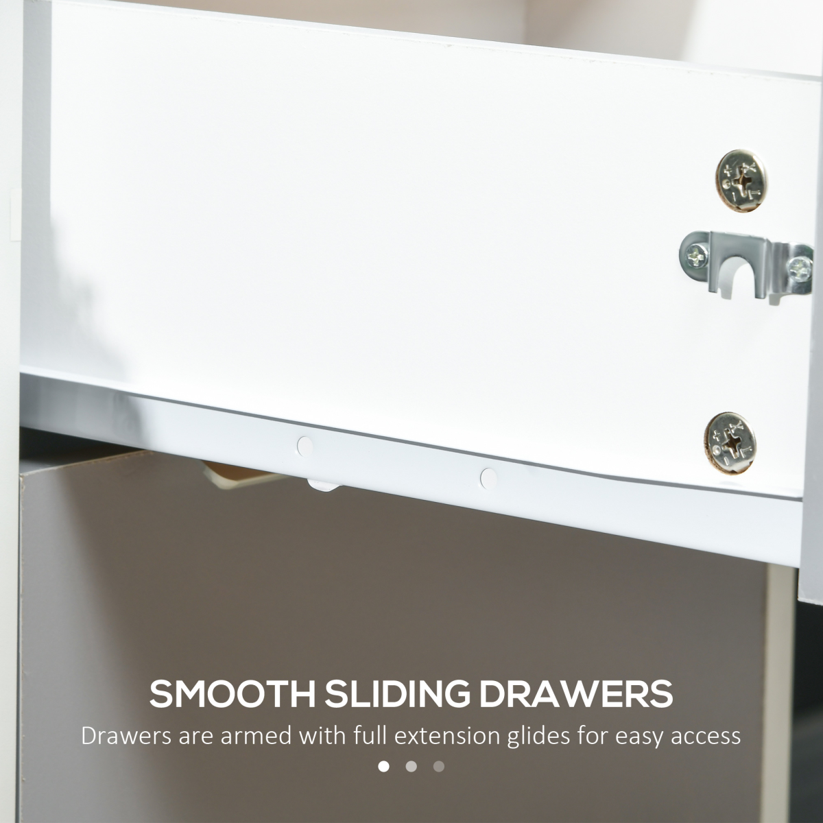 HOMCOM 3-Drawer Locking Mobile File Cabinet with Wheels