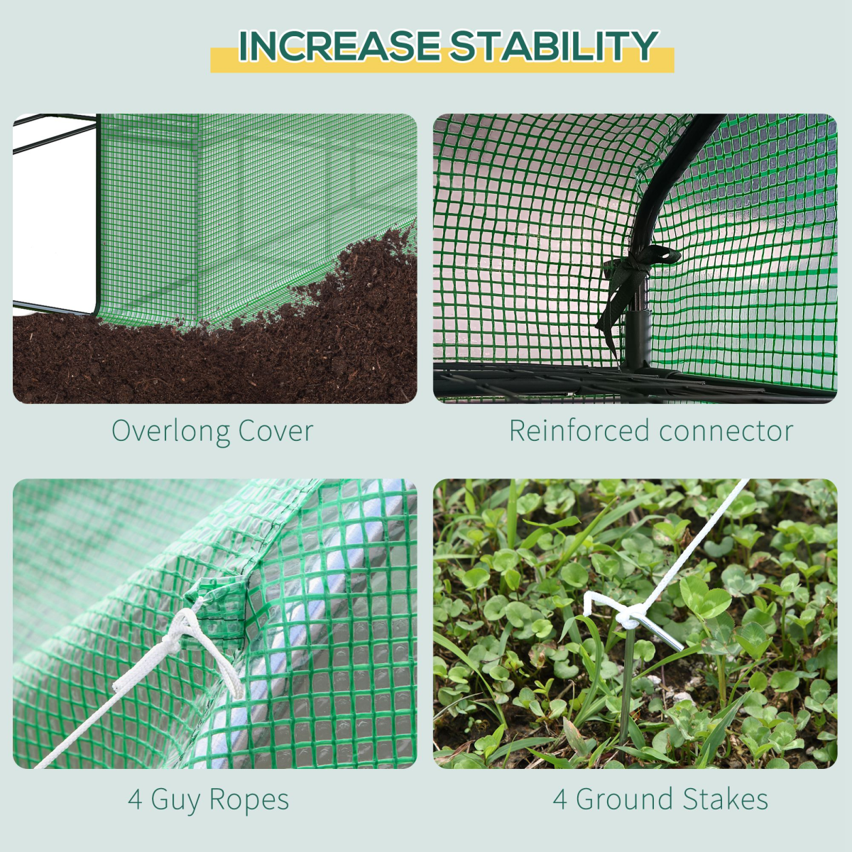 Outsunny Poly Tunnel Walk-In Greenhouse with Removable Cover and Shelves 244 x 180 x 210 cm