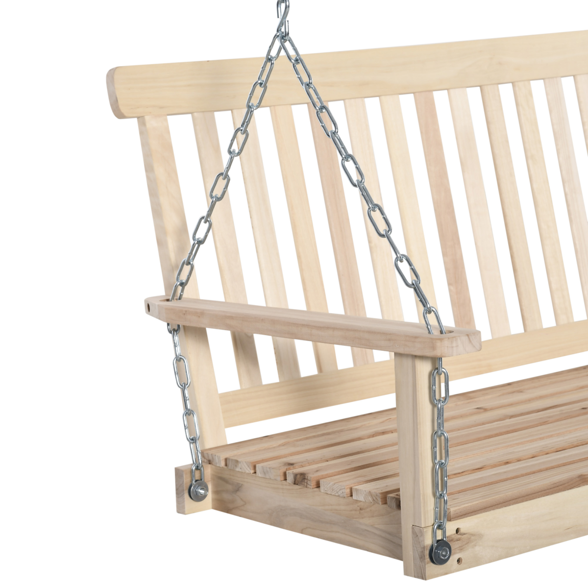 Outsunny 2-Person Wooden Porch Swing Chair with Hanging Chains