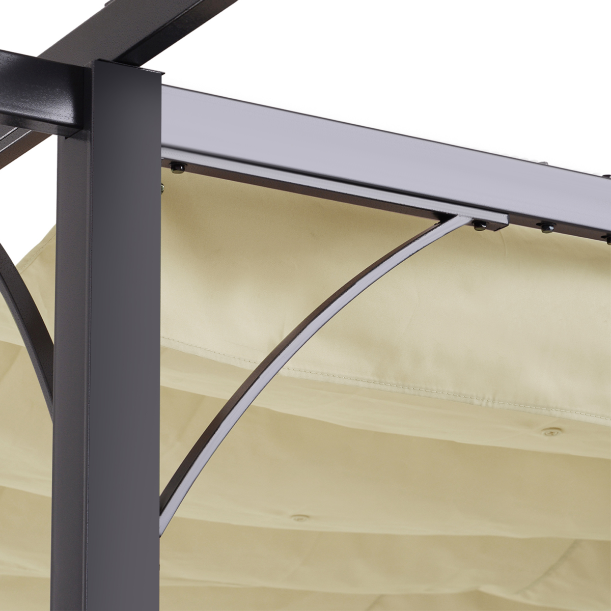 3x3m Outdoor Metal Pergola with Retractable UV-Resistant Canopy for Garden and Patio