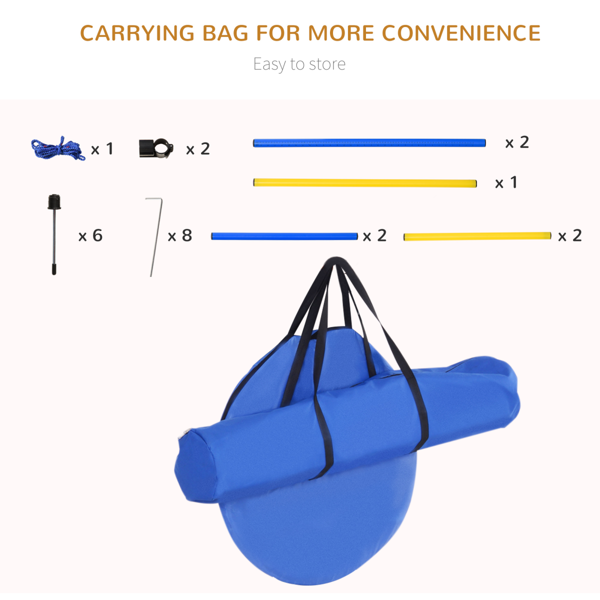 Pawhut Dog Agility Training Equipment with Poles, Hurdle, Tunnel, Adjustable Jump Height, Ground Spikes and Portable Bag