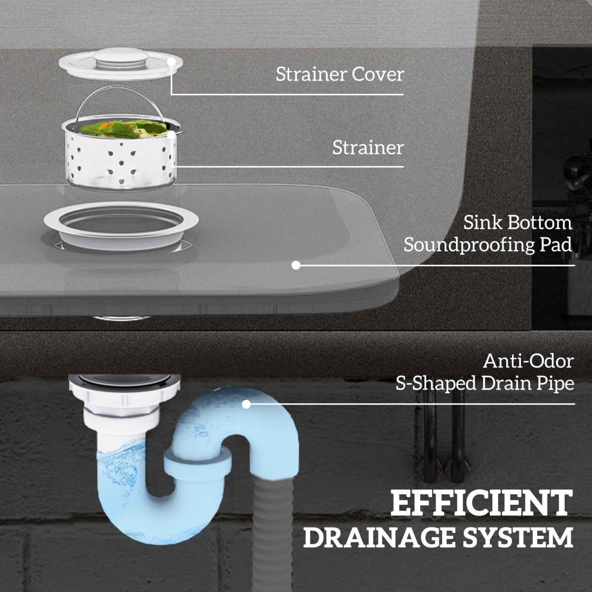 HOMCOM Stainless Steel Outdoor Kitchen Sink Unit with Hot & Cold Water