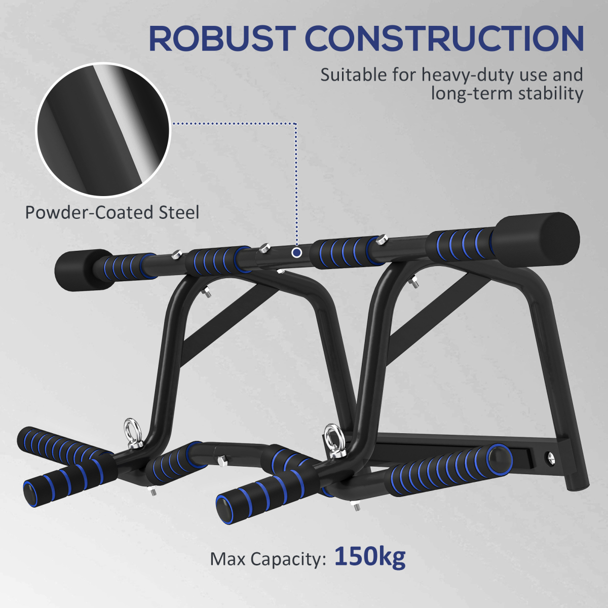 SPORTNOW Multi-Grip Doorway Pull Up Bar with Non-Slip Grips, 150kg