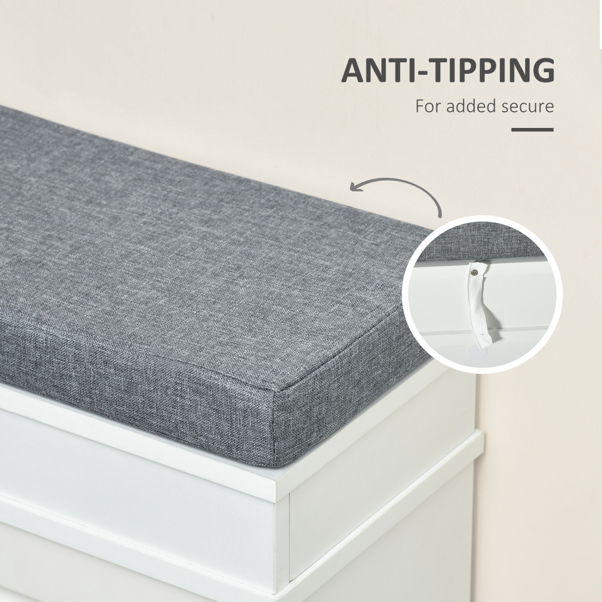 Shoe Storage Bench with Padded Seat Cushion and 2-Drawer Cabinet Organizer