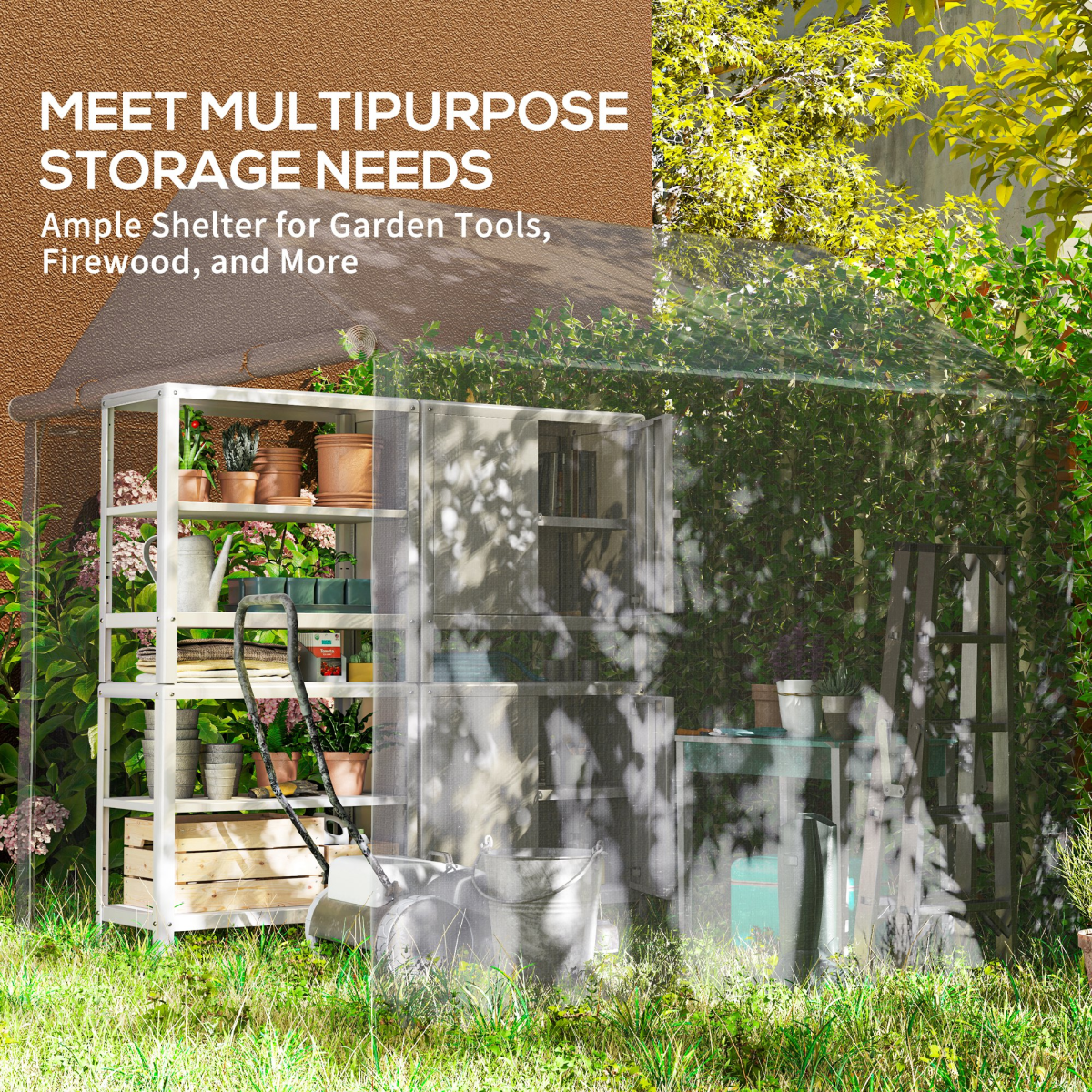 Outsunny 6.5' x 6.5' x 6.5' Temporary Carport Storage Tent, Grey
