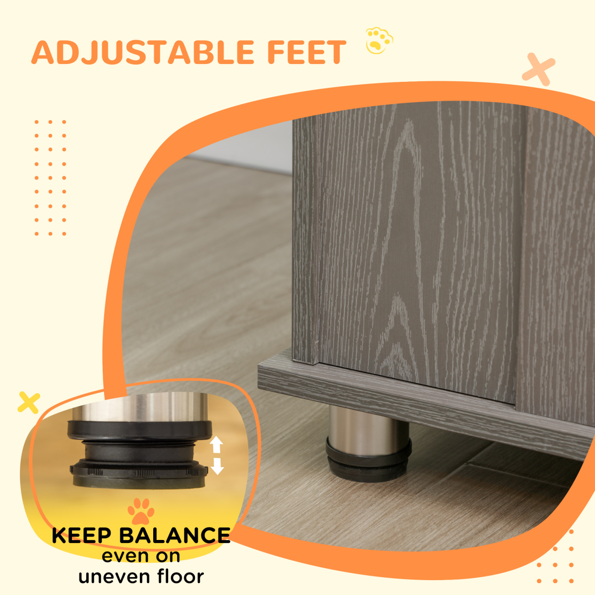 PawHut Extra Large Dog Crate End Table, Grey, Indoor