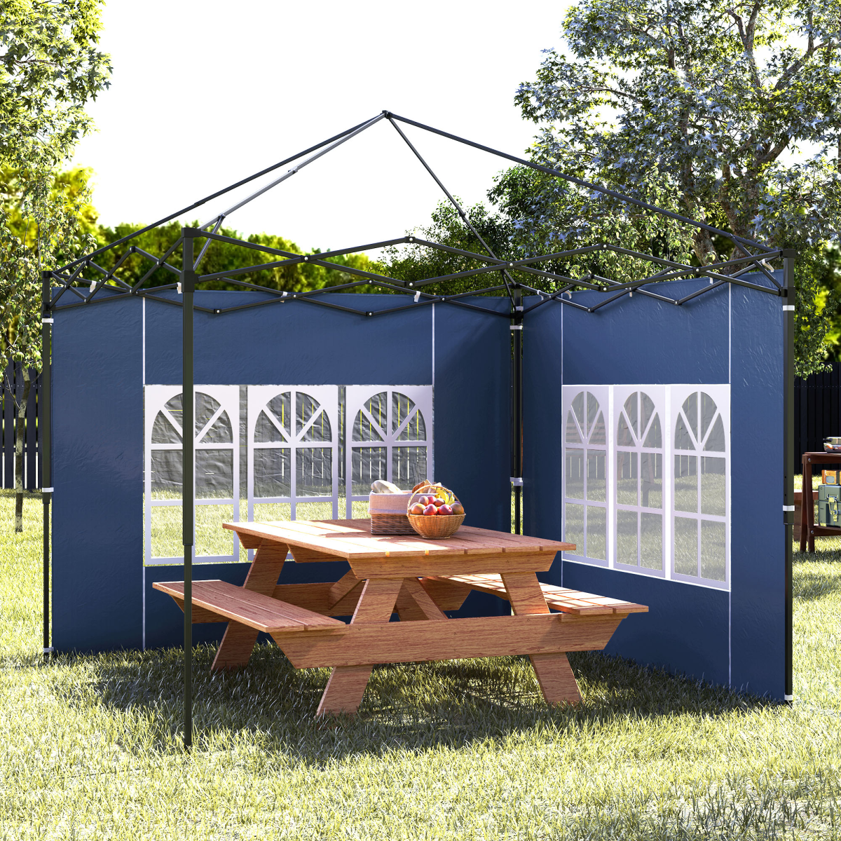 Outsunny 2-Pack Blue Gazebo Side Panels for 3x3m/3x6m Canopy