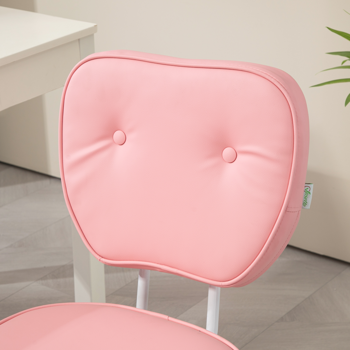 Vinsetto Pink Adjustable Faux Leather Swivel Chair, 120kg