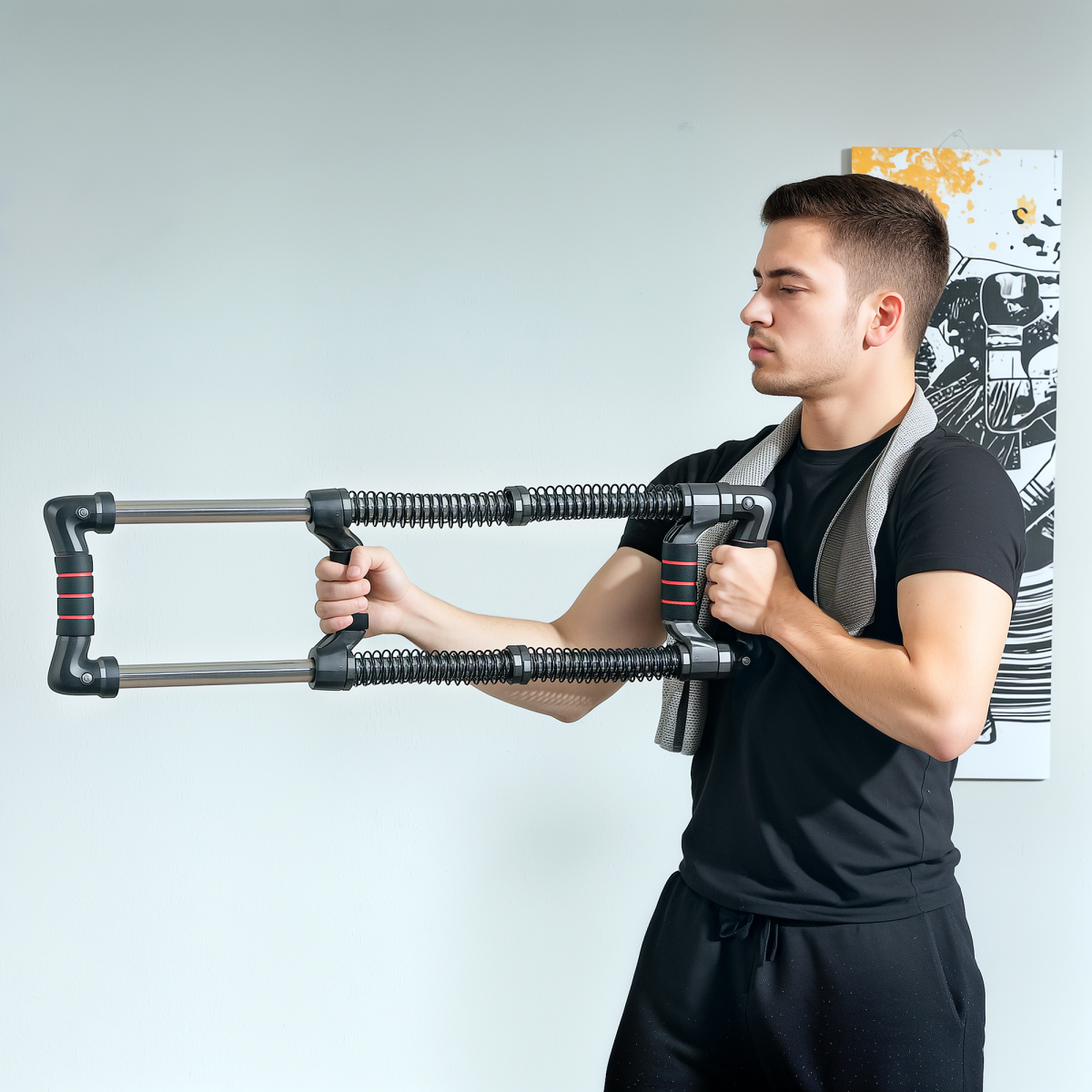 SPORTNOW Adjustable Chest Expander, 10-50kg, Stainless Steel