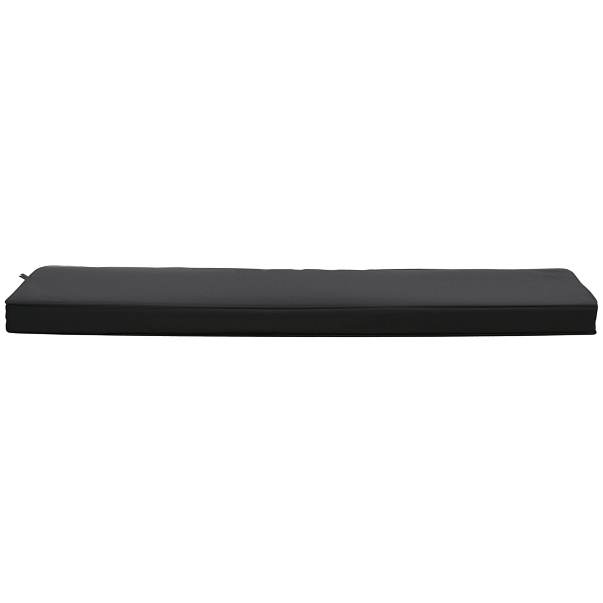 Outsunny 2-Seater Black Bench Cushion with Ties, Polyester Cover