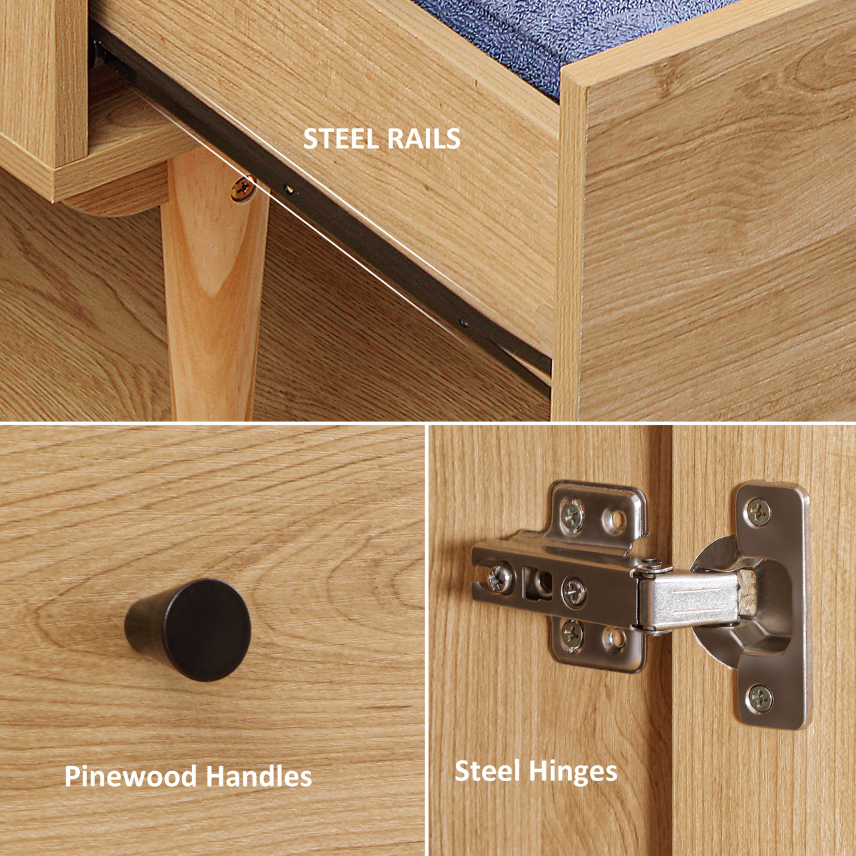 HOMCOM 2-Door Wardrobe with 2 Drawers, Hanging Rail, Bedroom Storage