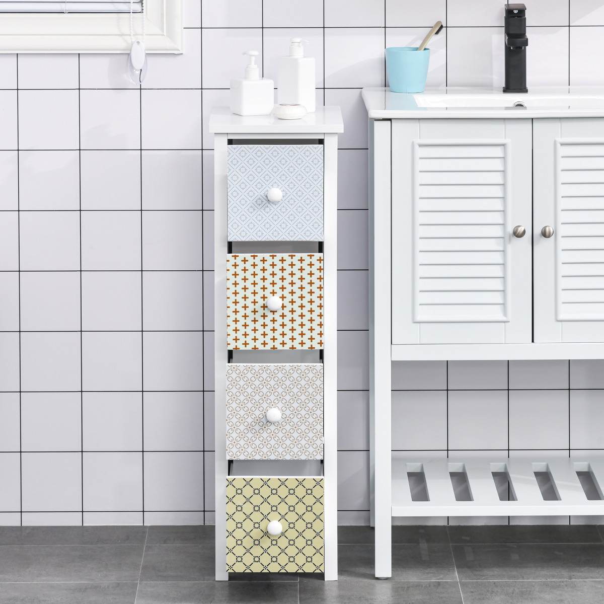 4-Drawer Storage Cabinet for Bedroom, Bathroom & Study