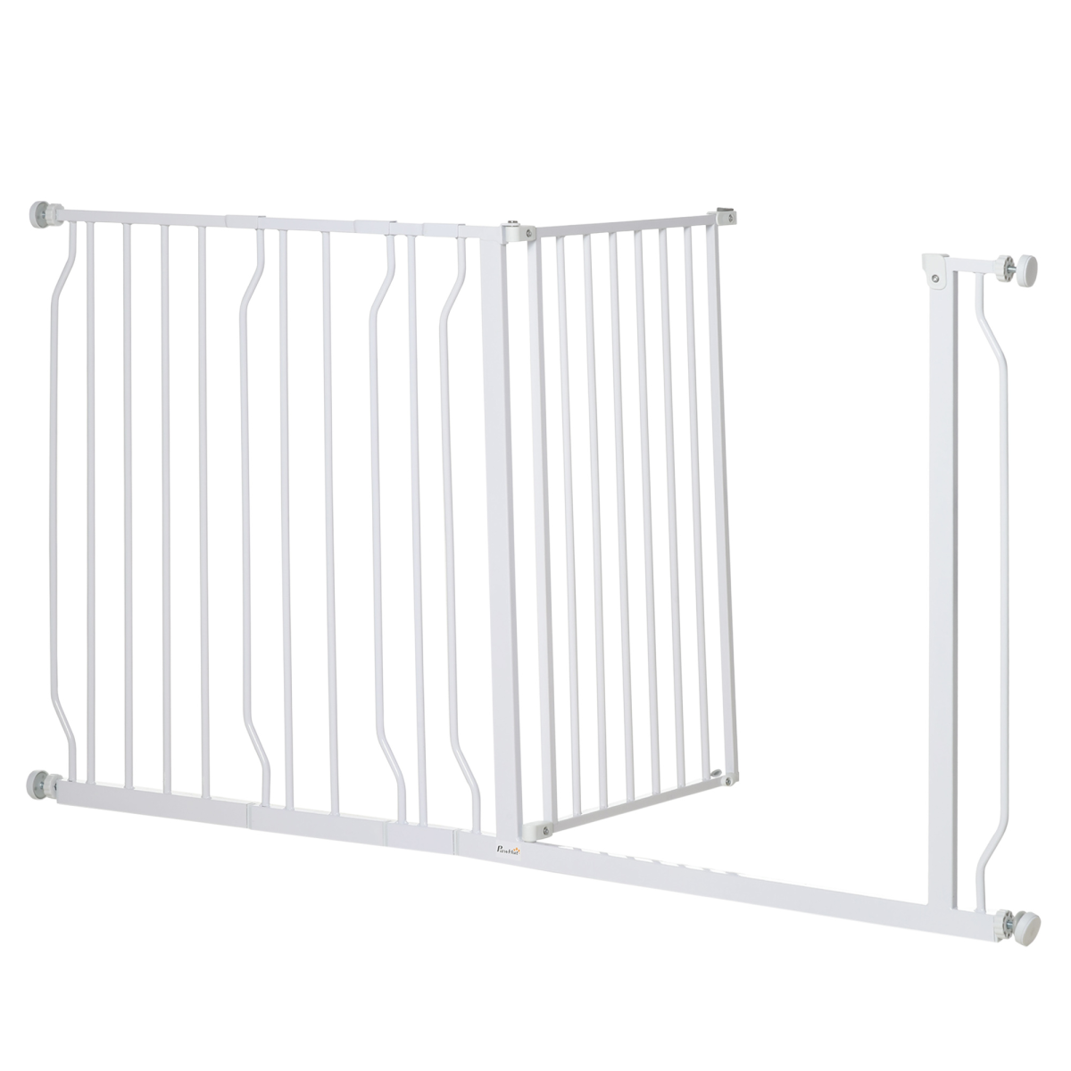 Adjustable Metal Pet Safety Gate for Doorways, White, 75-145cm