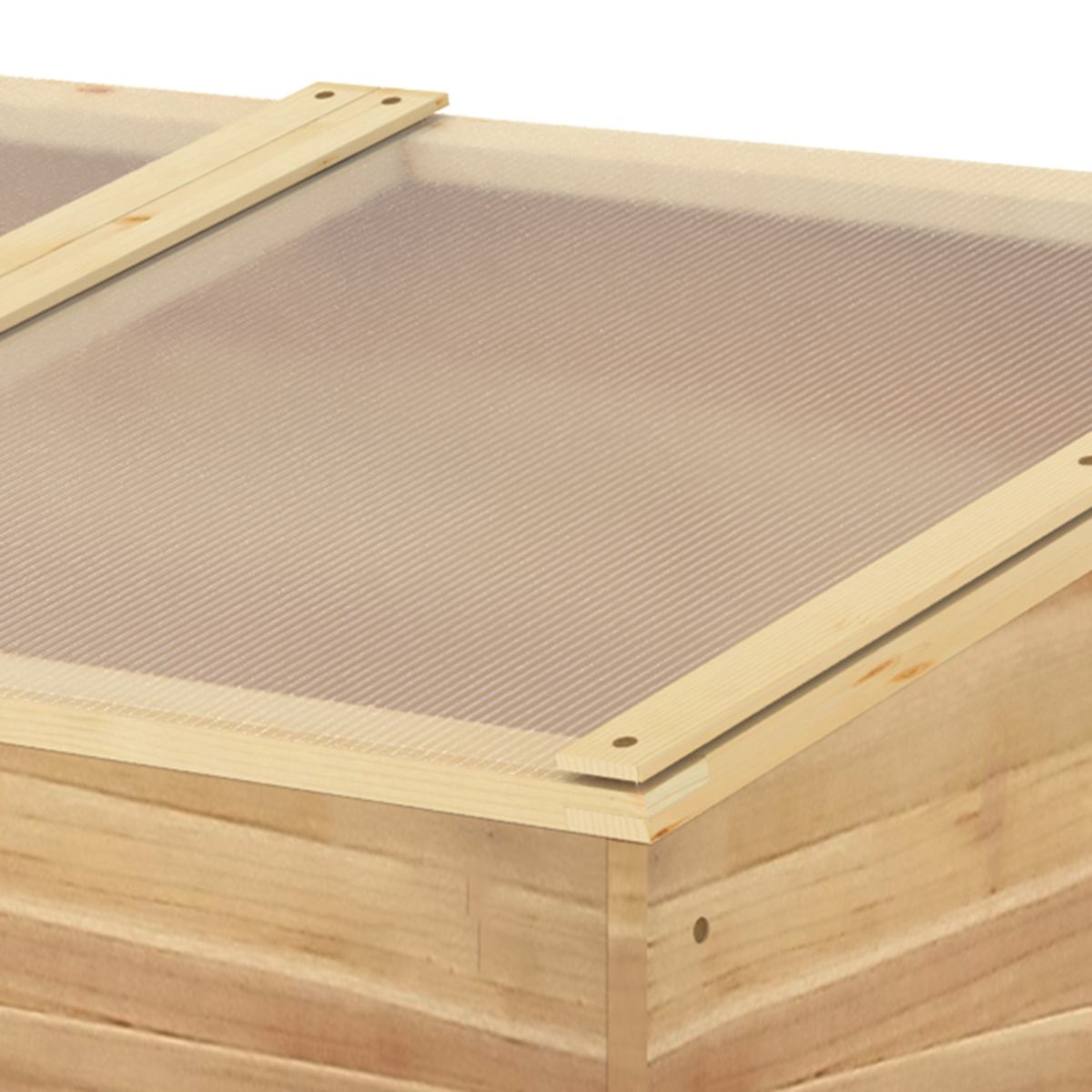Outsunny Wooden Cold Frame Greenhouse Grow House with Clear Polycarbonate Panels, 100 x 50 x 36 cm, Natural